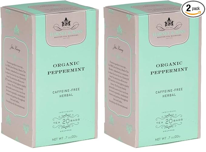 Harney & Sons Premium Organic Herbal Tea, Peppermint, 20 Count (Pack of 2) - Bloomnest