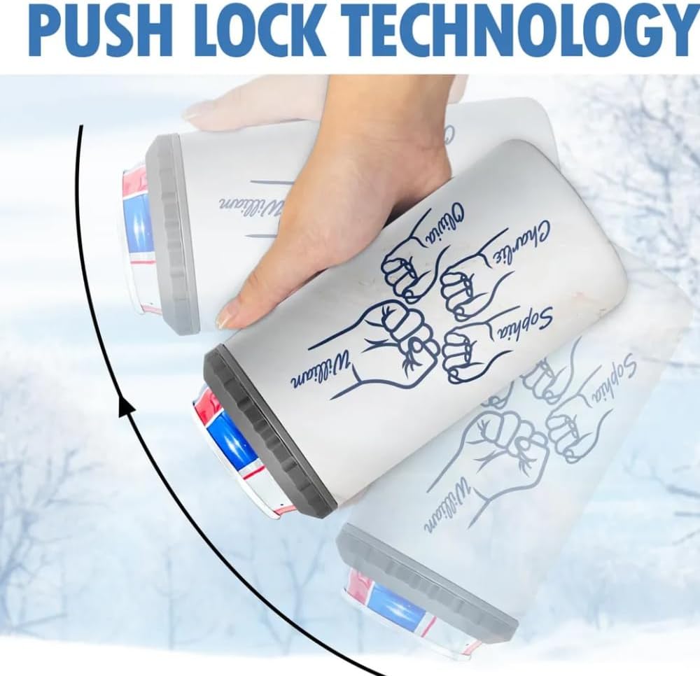 4th Of July Can Coolers, Best Dad Grandpa Ever Fist Bump Tumbler Nation Flag Personalized 4th Of July Gift For Personalized Can Cooler Tumbler, Birthday Gifts For Dad From Kids, Husband Gifts