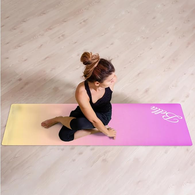 Custom Name Yoga Mat,Personalized Travel Yoga Exercise Mat,Non Slip,Perfect for Kids & Adults,Gradient Color E Series - Bloomnest
