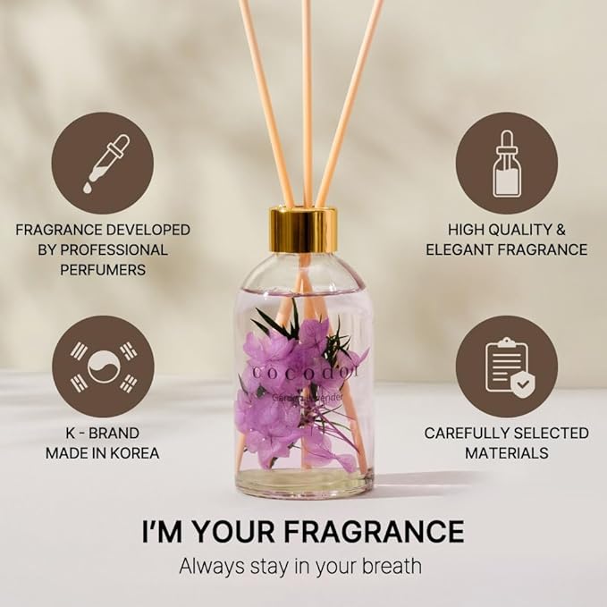 COCODOR Herbarium Reed Diffuser/April Breeze/6.7oz(200ml)/ Fragrance Scent Essential Oil Stick Diffuser Set for Bedroom Bathroom Home Décor