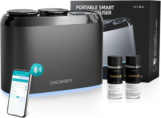 Waterless Scent Diffuser,Two 50ml Hotel Scent Oils Included-Whole House Air Freshener-Scent Diffusers for Home,Office,Essential Oil Diffuser Large Room,Smart, Cold-Air Tech,App Control - Bloomnest