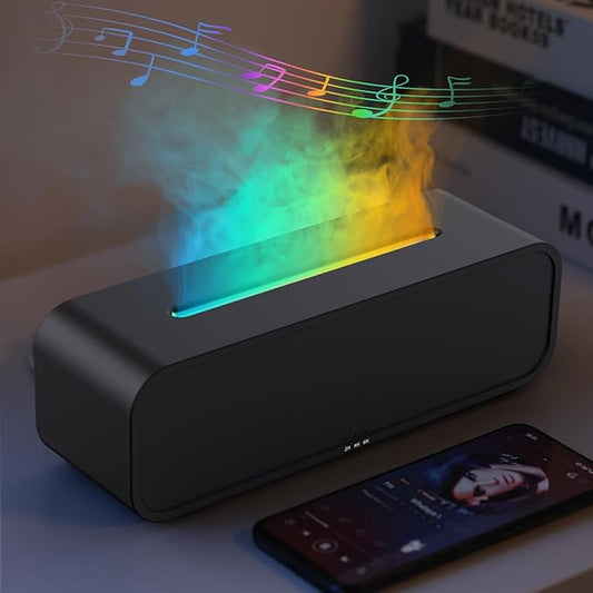 Essential Oil Diffuser, Flame Fire Oil Diffuser, 250ml Cool Mist Aromatherapy Humidifier, Scent Aroma Diffuser with 7 Colors Light, Remote Control, Timer & Auto-Off for Home Room (Black) - Bloomnest
