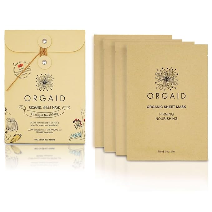 ORGAID Organic Sheet Mask | Made in USA (pack of 4) (Firming & Nourishing) - Bloomnest