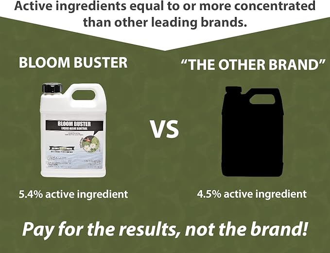 Bloom Buster Algae Control for Fish Ponds & Water Gardens - 32 Ounces - Safe for Koi Fish, Goldfish & Plants - Controls Algae in Ponds & Water Features, EPA Registered - Bloomnest