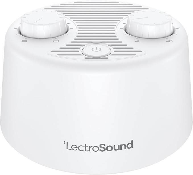 Adaptive Sound Technologies Lectro Sound 2 White Noise Machine - Simple Machine for Nursery or Bedroom - Non-Looping, Warm White Noise for Soothing Sleep - for All Ages - White - Bloomnest
