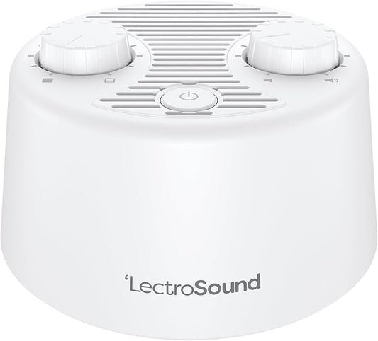 Adaptive Sound Technologies Lectro Sound 2 White Noise Machine - Simple Machine for Nursery or Bedroom - Non-Looping, Warm White Noise for Soothing Sleep - for All Ages - White - Bloomnest
