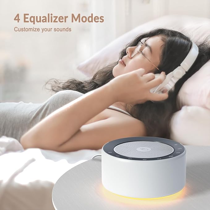 Nursery Lamp with Sound Machine, Mood Lighting, 7 Colors Night Light, 30 Soothing Sounds, White Noises for Baby, Adults. Timer, Plug in, Memory Function, Touch Control - Bloomnest