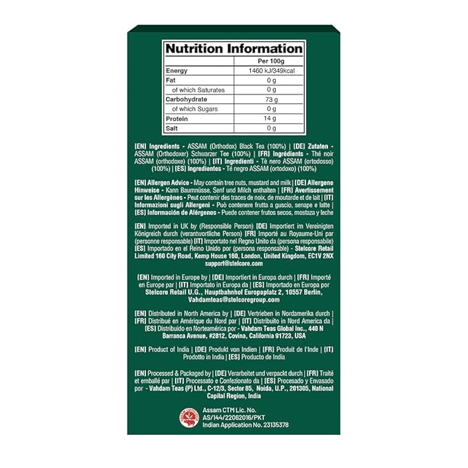 VAHDAM Original English Breakfast Tea (340g/12oz) 170+ Cups | Non GMO, Gluten Free | Strong & Aromatic Loose Leaf | Unblended Single Origin | Vacuum Sealed Pack - Bloomnest