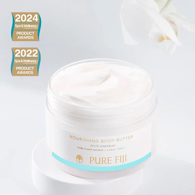 PURE FIJI Nourishing Body Butter, White Gingerlily (6.7oz/200ml)