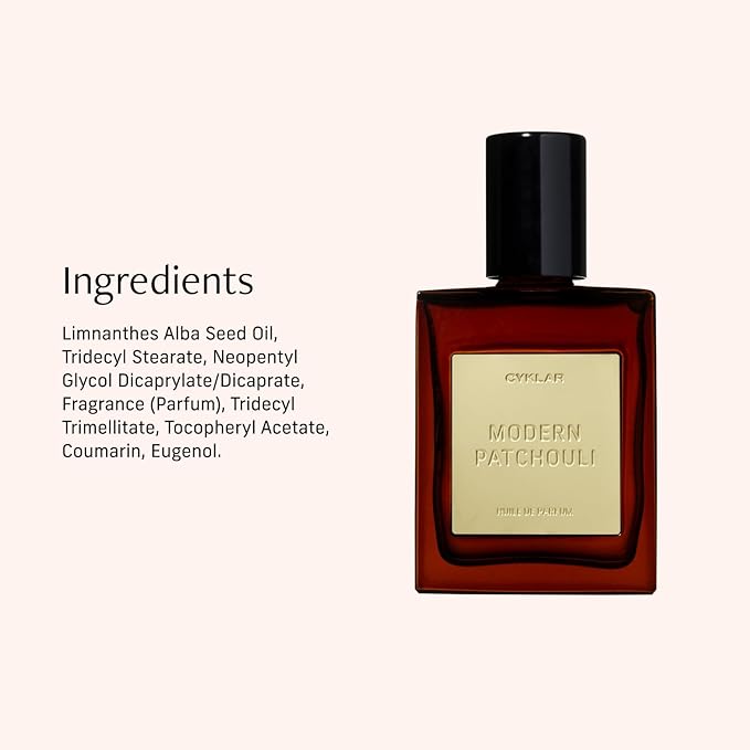 CYKLAR Perfume Oil Roll-On. Travel-Friendly Modern Patchouli Fragrance with Bergamot, Verbena, and Cashmere. Long-Lasting Essential Oil Parfum for Women and Men. 0.5 Fl Oz Scented Rollerball Bottle Cyklar