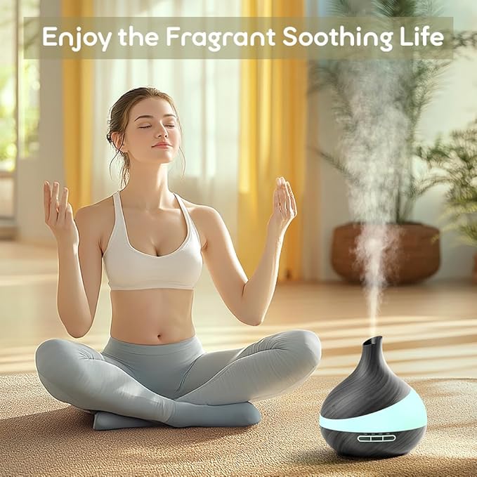 500ML Essential Oil Diffuser: Aroma Diffuser with Remote Control for Hotel Spa Yoga Room - Humidifiers for Bedroom with 14 Colors LED Night Light for Kids/Women Home Relaxation - Bloomnest