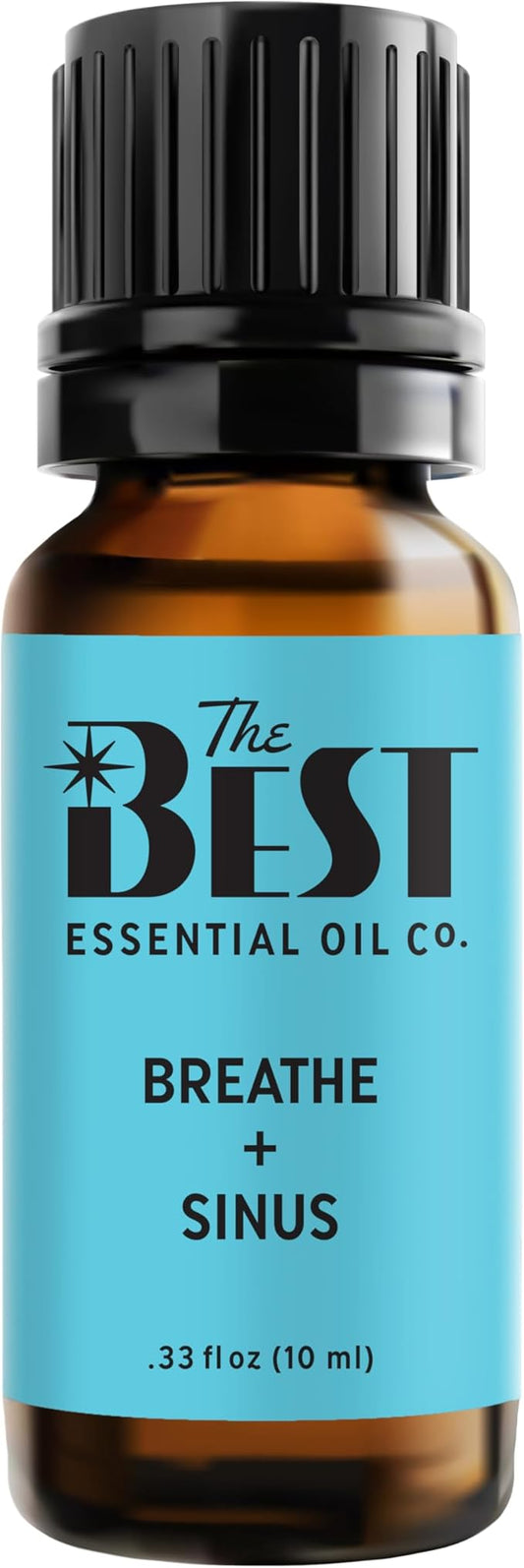 The Best Breathe + Sinus Essential Oil Blend- Premium Grade- 100% Pure & Natural for Aromatherapy, Diffuser, Spa, Massage, Air Freshener- 10 ml (.33 fl oz) - Bloomnest
