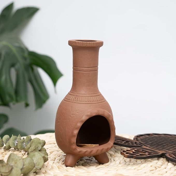 Handmade Terracotta Palo Santo Holder Burner for Smudging and Meditation - Mexican Style Chiminea Clay Incense Dish for Wiccan Altar and Negative Energy Cleansing - Bloomnest