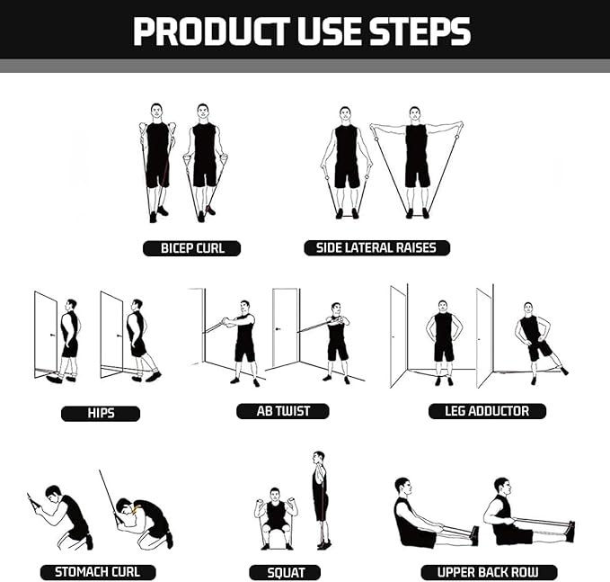 VEICK Resistance Bands, Exercise Bands, Workout Bands, Resistance Bands for Working Out with Handles for Men and Women, Exercising Bands for Fitness Weights Work Out at Home - Bloomnest