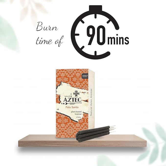 Soul Sticks Aztec | 6pc Hand Rolled Artisan Sticks for Space Clearing and Removing Negative Energy Non-Toxic Hand Crafted Plant Based Incense (Palo Santo)