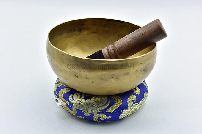 5 Inch Authentic Antique Old TibetanHand Hammered Himalayan Yoga Meditation Bowls-included Mallet and cushions Handmade in Nepal