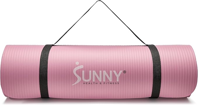 Sunny Health & Fitness Non-Slip Yoga Mat – Durable, Anti-Tear, Lightweight, Cushioned Support for Yoga, Pilates, Stretching Exercises, Meditation and Floor Workouts | Multiple Sizes & Colors - Bloomnest