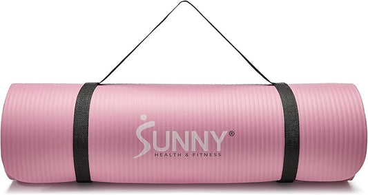 Sunny Health & Fitness Non-Slip Yoga Mat – Durable, Anti-Tear, Lightweight, Cushioned Support for Yoga, Pilates, Stretching Exercises, Meditation and Floor Workouts | Multiple Sizes & Colors - Bloomnest