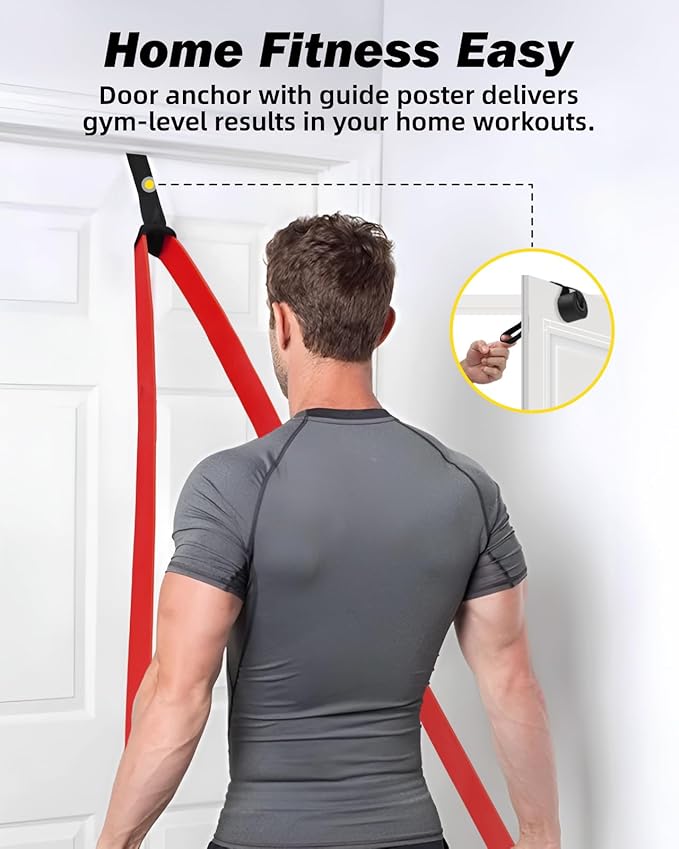 Zacro Resistance Bands, 6 Resistance Levels Pull Up Assistance Bands, Exercise Bands for Men&Women, Heavy Duty Resistance Band Set with Door Anchor, for Working Out, Muscle Training, Physical Therapy - Bloomnest