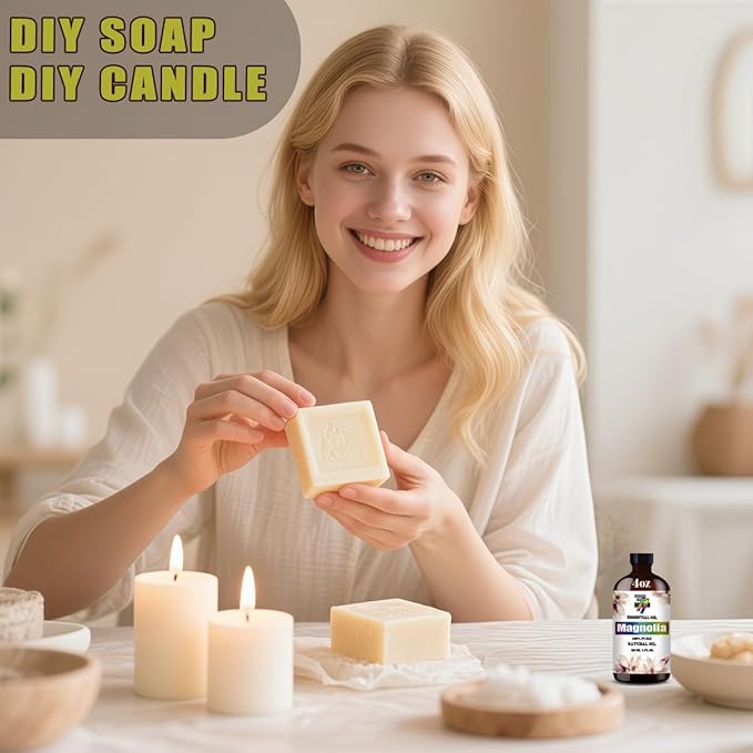 Magnolia Essential Oil (4 oz/120 ml) — Magnolia Oils for Aromatherapy, diffusers, humidifiers, Home fragrances, DIY Skincare, soap Making, DIY Candle, Relaxation, Yoga, and Meditation - Bloomnest