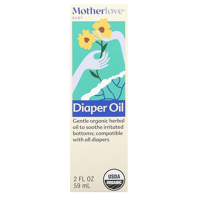 Motherlove Diaper Oil (2 oz) Soothing Vegan diaper Rash Oil—Organic, Cloth diaper Safe, Zinc Oxide- & Petroleum-Free - Bloomnest