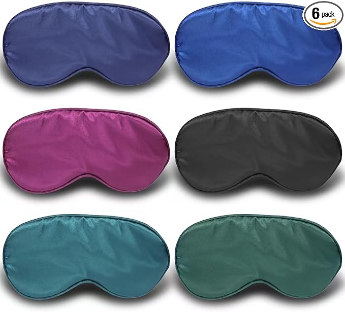 Silk Sleep Mask 6 Pack - Soft, Breathable, Reduces Puffy - Bloomnest