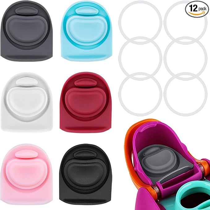 6 Sets Replacement Stopper and O Ring Gasket Compatible with Owala FreeSip 24oz 32oz,Water Bottle Lid Insert Cap Rubber Seal Parts for Owala 16/19/24/32/40oz Mouthpiece Accessories F7 Frokolla