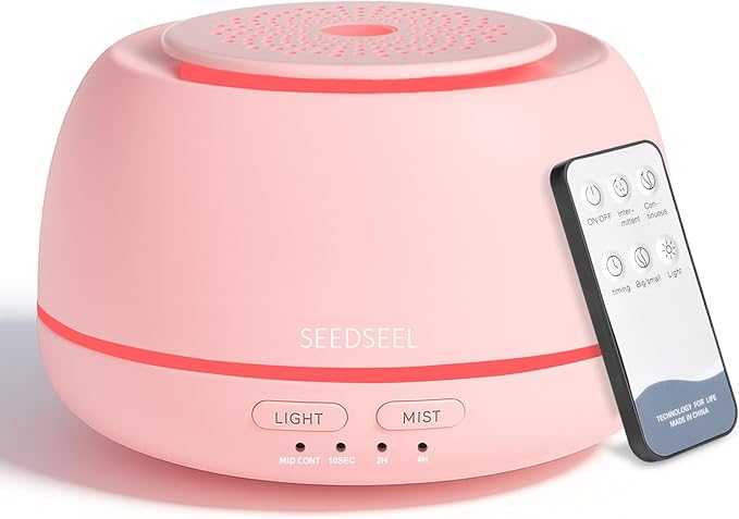 300ML Essential Oil Diffuser with 7 Color LED Light, Remote, 4 Timers, Auto-Off, Ultrasonic Aromatherapy Diffuser for Office, Bedroom, Yoga, Home - Bloomnest