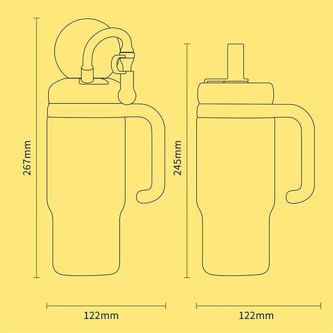 Drinking Cup With Whale Squirt, 24oz Whale Water Bottle with Handle, Insulated Stainless Steel Whale Water Cups With Two Silicone Soft Tip, Leak-Proof Whale Fountain Bottle for Kids Teens (Yellow) - Bloomnest