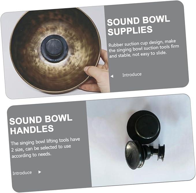 Toyvian Singing Bowl Suction Cups 2-Pack Rubber Handles for Secure Nepali Sound Bowl Lifting Meditation Accessories - Bloomnest