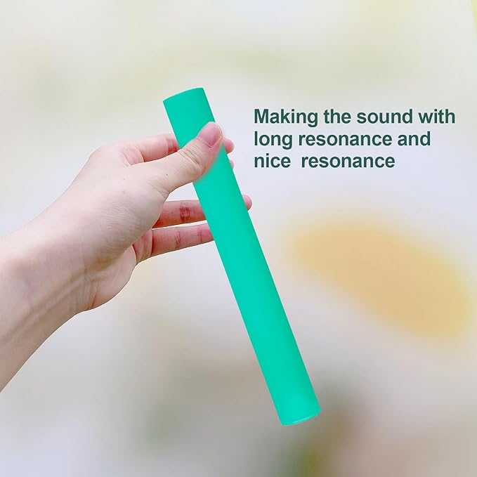 Singing Bowl Mallet Hollow Acrylic Silicone Rubber Striker Mallet for Playing Quartz Crystal Singing Bowls with Bundle Pocket(Green) - Bloomnest