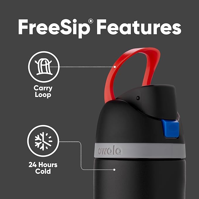 Owala Star Wars FreeSip Insulated Stainless Steel Water Bottle with Straw for Sports and Travel, BPA-Free, 24-Ounce, Darth Vader Owala