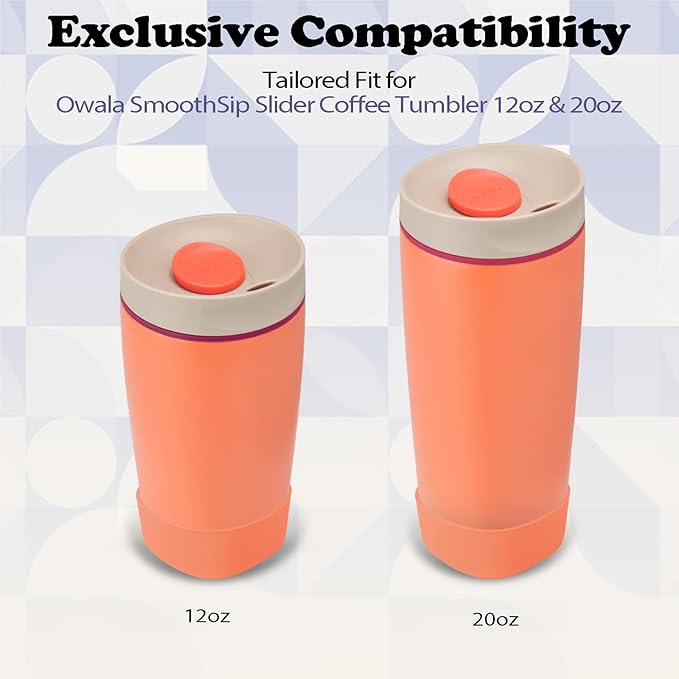 2pcs Silicone Boot for Owala SmoothSip Slider Coffee Tumbler 20oz 12oz, Anti-Slip Sleeve for Travel Coffee Mug, Protective Accessories for Owala BPA Free (Campfire) Kaitiaki
