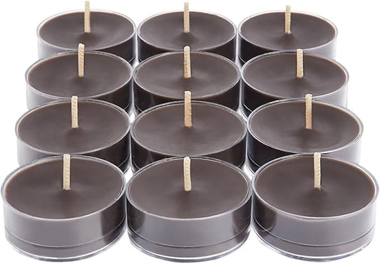 PartyLite Set of 12 Tea Lights Candles, Ebony Oud Scent, Aromatherapy Scented Candles Gift Set, Up to 4 to 6 Hours Burn Time - Bloomnest