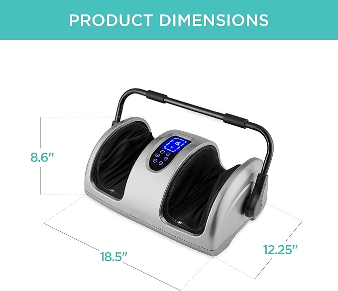 Best Choice Products Heated Shiatsu Foot Massager for Pain Relief, Plantar Fasciitis, Neuropathy, Blood Circulation w/Compact Design - Silver - Bloomnest