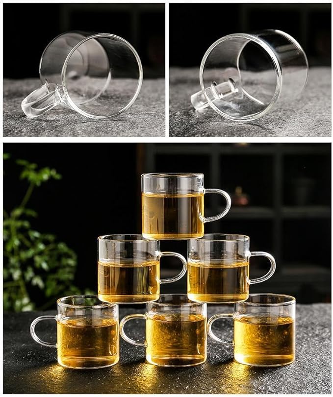 Glass Teapot Set with Infuser Semi Automatic Dragon Tea Set with 6 Small Cups (red dragon) - Bloomnest