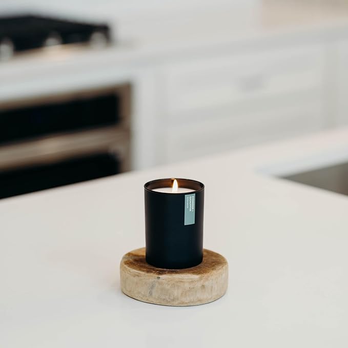 Calyan Wax Co. Evergreen & Eucalyptus Scented Candle - 75 Hour Burn - Luxury Non Toxic Soy Wax Candles - Long Lasting Black Tumbler Jar Candle for Home - 10.2oz - Bloomnest