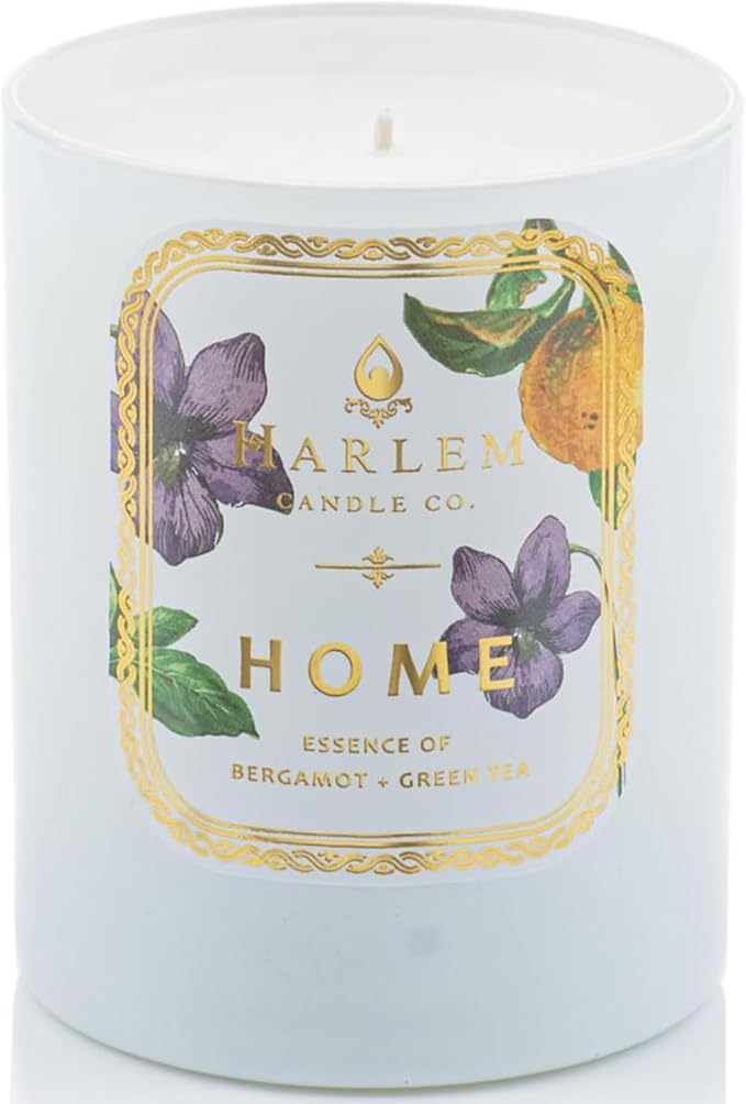 HARLEM CANDLE CO. Home - Luxury Scented Soy Candle, 11 oz - 80-Hour Burn Time | Bergamot, Jasmine, Sandalwood, Mandarin Orange and Green Tea Leaves | Scented Candles for Home - Bloomnest