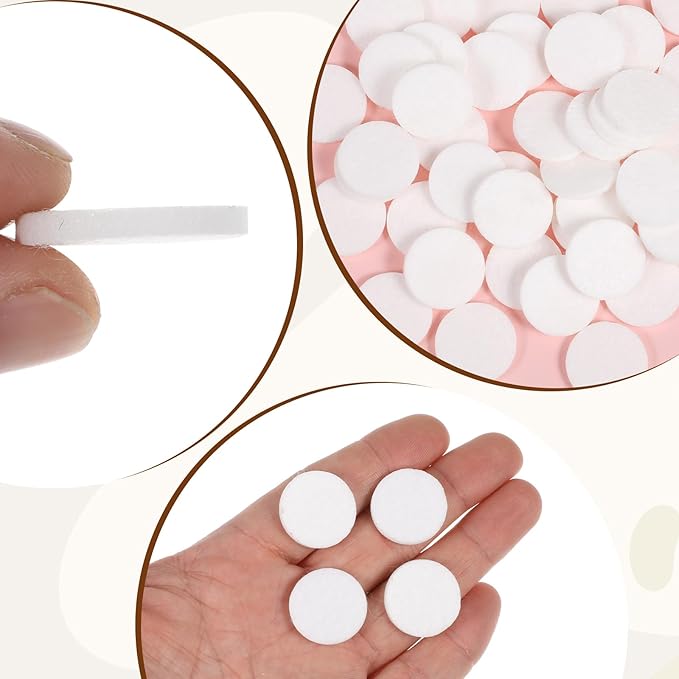 Diffuser Refill Pads, 50 Pcs 1 Inch Round Essential Oil Diffuser Pad Mini Microfibre Air Filter Scent Pads Unscented Pad for Humidifier Air Purifier Home Car Plug in Diffuser-Refill (White) - Bloomnest