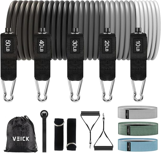 VEICK Resistance Bands, Exercise Bands, Workout Bands, Resistance Bands for Working Out with Handles for Men and Women, Exercising Bands for Fitness Weights Work Out at Home - Bloomnest