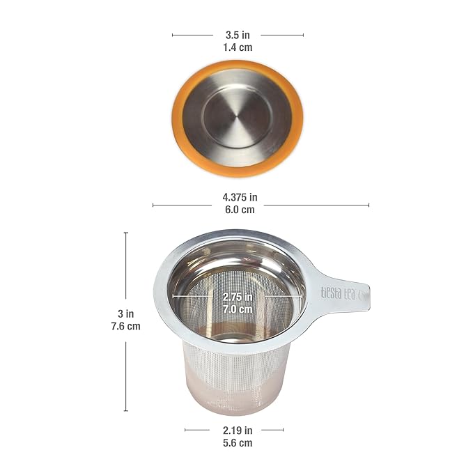 Tiesta Tea Brewbasket Stainless Steel Infuser Basket for Loose Leaf, Reusable Fine Mesh Strainer for Hot & Iced Drinks, Loose Leaf Steeper, Single Cup Tea Diffuser, Holds 5 Ounces - Bloomnest