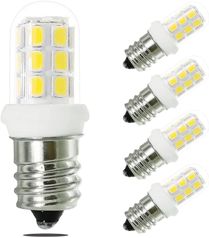 Salt Lamp Bulbs 15W C7 E12 Led Bulbs Night Light Bulbs Candelabra Light Bulb Replacement, White 6000K Non-Dimmable 5-Pack - Bloomnest