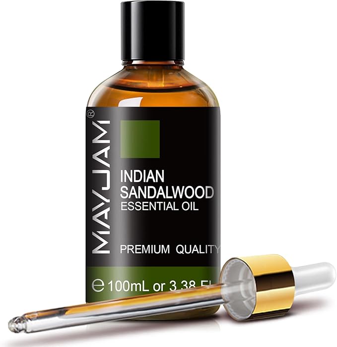 MAYJAM Indian Sandalwood Essential Oils 3.38 FL.OZ Pure Indian Sandalwood Oil for Massage Skin Care Hair Care Diffuser Candle and Soap Making - 100ml - Bloomnest