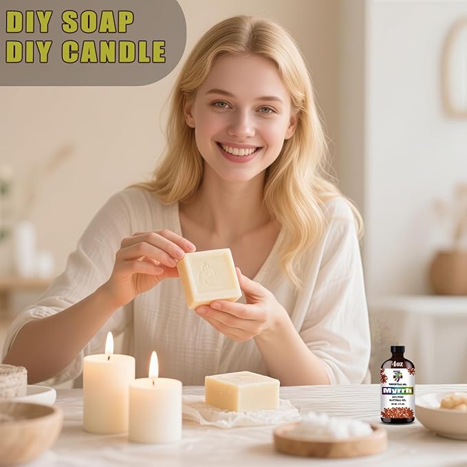 Myrrh Essential Oil (4 oz/120 ml) — Myrrh Oils for Aromatherapy, diffusers, humidifiers, Home fragrances, DIY Skincare, soap Making, DIY Candle, Relaxation, Yoga, and Meditation - Bloomnest