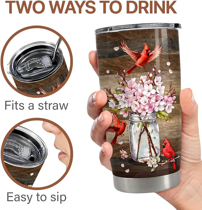 Cardinal Tumbler 20oz Stainless Steel Insulated Travel Mug Cup for Women Girls Gifts for Birthday Christmas - Bloomnest
