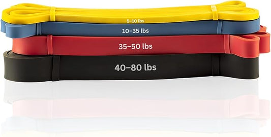 Anchor Gym Set of 4 Long Resistance Bands for Working Out - Exercise Loop Bands for Men and Women - Stretching Bands for Pull Ups, and Full Body Resistance Training - Bloomnest