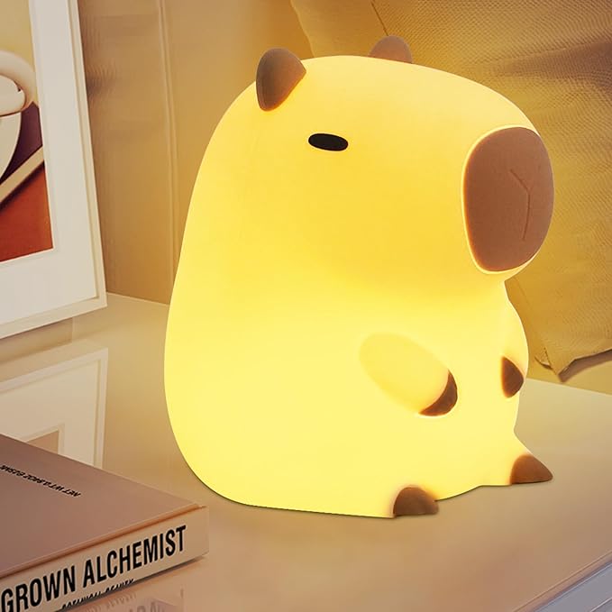 YuanDian Capybara Night Light - Adorable Silicone Lamp for Kids, Babies, Adults | Cute Capybara Gift, Nursery Bedroom Decor - Bloomnest