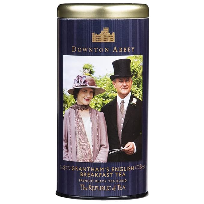 The Republic of Tea: Downton Grantham English Breakfast Black Tea, 36 Tea Bags Tin - Bloomnest