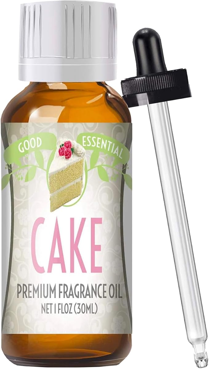 Good Essential Professional Cake Fragrance Oil 30ml (1 fl oz) for Diffusers, Candles, Lotions, Perfumes, Soap & More - Cake Scented Oil for Candle Making GoodEssential