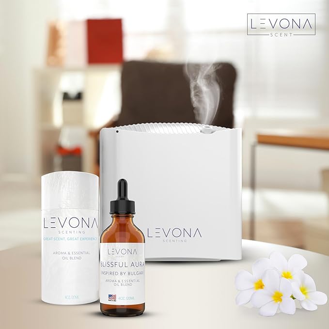 Levona Scent Essential Oils for Diffuser: Blissful Aura Inspired with Notes of Amber, Musk & Jasmine - Home Luxury Scents for Hotel - Fragrance Oil - 120 Ml Essential Oil LEVONASCENT